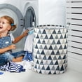 thumbnail image 4 of Patterned Linen Laundry Hamper Large Open Top Stylish Breathable Fabric For Home Bedroom Bathroom Durable Easy Design, 4 of 5