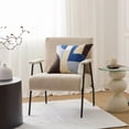 thumbnail image 2 of Bouclair Beige Side Table with Glass Top, 2 of 6