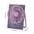 thumbnail image 3 of Purple Card Design Portable Fan Five Speeds 1800Mah Rechargeable Battery Hanging Desktop Function Brushless Motor Phone Holder Multi Use Cooling Solution, 3 of 6