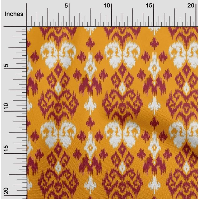 oneOone Cotton Poplin Fabric Paisley Ikat Decor Fabric Printed BTY 42 Inch Wide