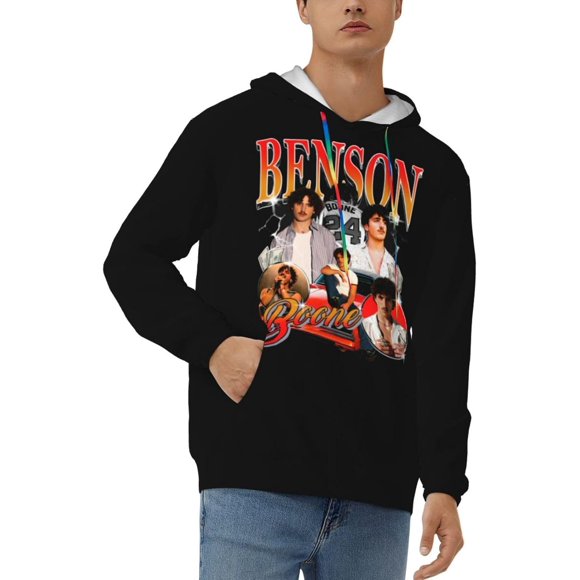 Bensons Boones Men'S Graphic Polyester Pullover Shirt With Pocket Cozy Sweatshirt Breathable Tops