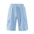 thumbnail image 5 of EOYWHK Linen Shorts for Men Elastic Waist Drawstring Summer Cargo Shorts Summer Beach Swim Board Shorts with Multi-Pockets, 5 of 5