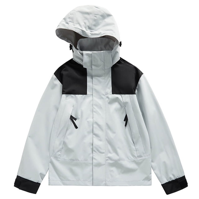 Timegard Vestes pour Femmes Grande Taille Chandails à Capuchon à Blocs de Couleur Coupe-Vent Manteau Actif Randonnée Plein Air Automne Hiver