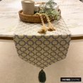thumbnail image 4 of The HomeCentric Decorative Grey Table Runner 6 Seater Table Runner (14 x 72 inch) Embroidery & Lattice Table Runner, Linen fabric Table Linen, Geometric Modern - Geometrix Threads, 4 of 9