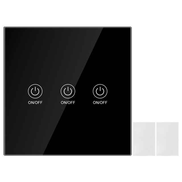MAYUJIAA RF 433MHZ Wireless Smart Home Remote Control Wall Light Touch Switch Glass Panel(3 Gang) AF323-6949