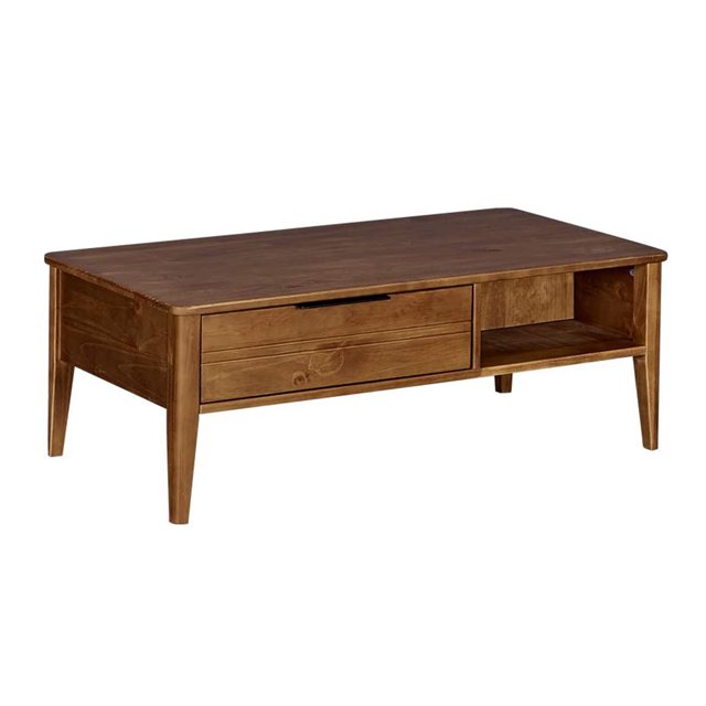 MUSEHOMEINC Table Basse Rectangulaire Moderne du Milieu du Siècle avec Tiroir, Marron