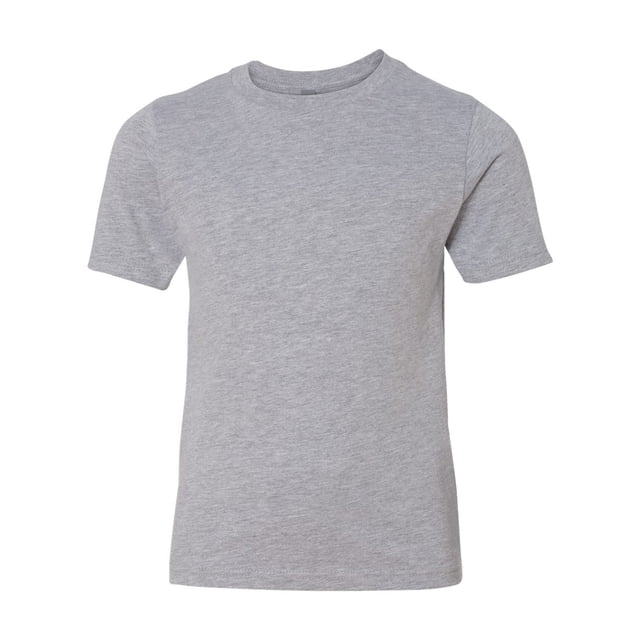 Next Level Chandail à Col Rond en Coton pour Jeunes, G, Gris Chiné