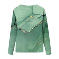 thumbnail image 4 of CEHVOM Femmes Dames Col Rond Hauts Amples T-Shirts Décontractés à Imprimé Blouse à Manches Longues Liquidation, 4 of 5