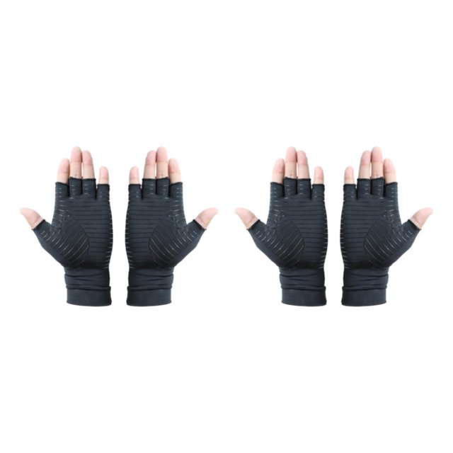 Redempat Black Compression Gloves Made With Nylon And Spandex Experience Relief And Flexibility black XL 2Set