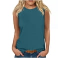 thumbnail image 1 of Yuyuzo Sleeveless Tops for Women Round Neck Tank Tops Solid Color Summer T Shirts Loose Basic Shirts, 1 of 4