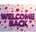 thumbnail image 4 of Welcome Back Banner Gradient Heart Stars Party Decoration Background Backdrop for Office Classroom Event Photography Celebration Decors, 4 of 4