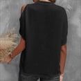 thumbnail image 3 of FAIWAD Summer Tops for Women Off The Shoulder V Neck Shirts Solid Color Going Out Blouses, 3 of 3