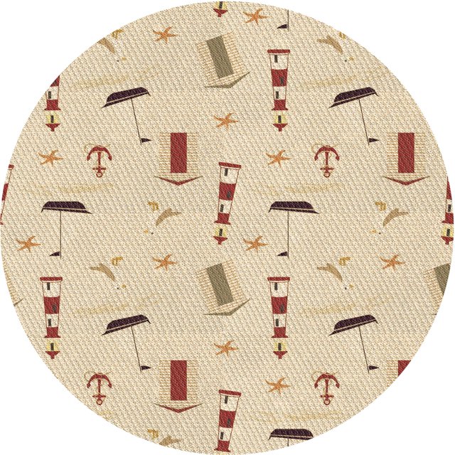 Ahgly Company Tapis Rond Lavable en Machine Intérieur Transitionnel Or Vanille, 5 Pieds Rond