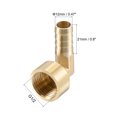thumbnail image 2 of Unique Bargains 12mm Barbed x G1/2 Female Thread Brass Hose Barb Fitting Elbow, 2 of 6