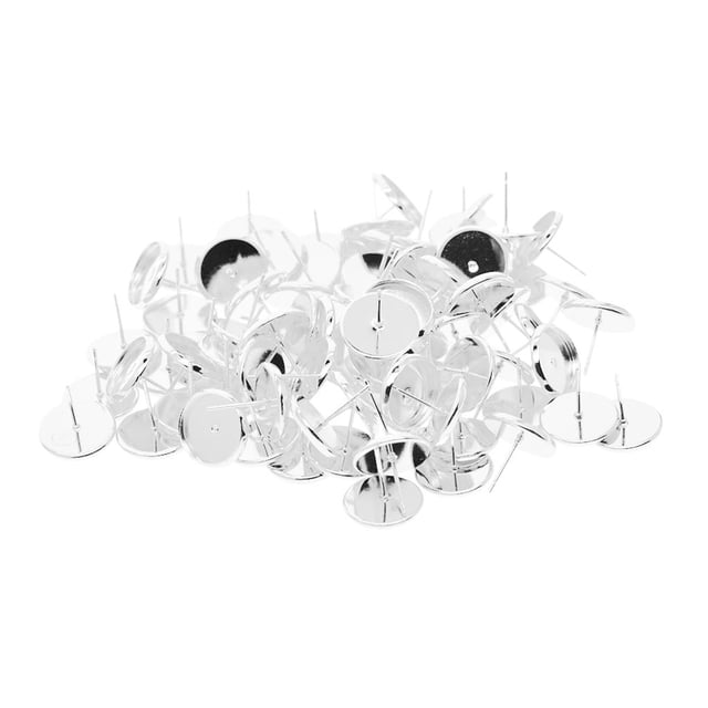 jifeng 100 Pcs Cabochon Lunette avec Cadre Rond avec Cadre Rond Spécial pour Boucles d'Oreilles 12mm