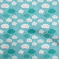 thumbnail image 1 of oneOone Silk Tabby Turquoise Blue Fabric Kawai Craft Projects Decor Fabric Printed By The Yard 42 Inch Wide-LZ, 1 of 5