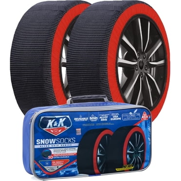 Chaussettes d'Hiver K&K pour Pneus - Pro Series pour une Adhérence Ultime, Dispositif de Traction Alternatif à Chaîne de Neige pour Camion, VUS, Fourgonnette, Textile de Voiture, Trousse d'Urgence d'Hiver, Accessoire Auto, Modèle 2023
