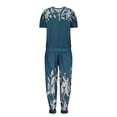 thumbnail image 4 of Ensemble 2 Pcs pour Femmes Été Col Uni Manches Courtes Blouse Haut + Pantalon Ample avec Poches, 4 of 6