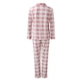 thumbnail image 4 of 2025 Ensembles de Pyjama pour Femmes Femmes Décontracté Col à Revers Bouton Manches Courtes Vêtements de Nuit pour Femmes Imprimé à Carreaux Deux Pièces Hauts de Pyjama Femmes Pyjamas à Manches Longues Pyjamas Capri pour, 4 of 7