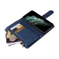 thumbnail image 4 of Case for iPhone 11 Pro Max Cover Zipper Pocket Wallet Case Magnetic Protective - Blue, 4 of 5