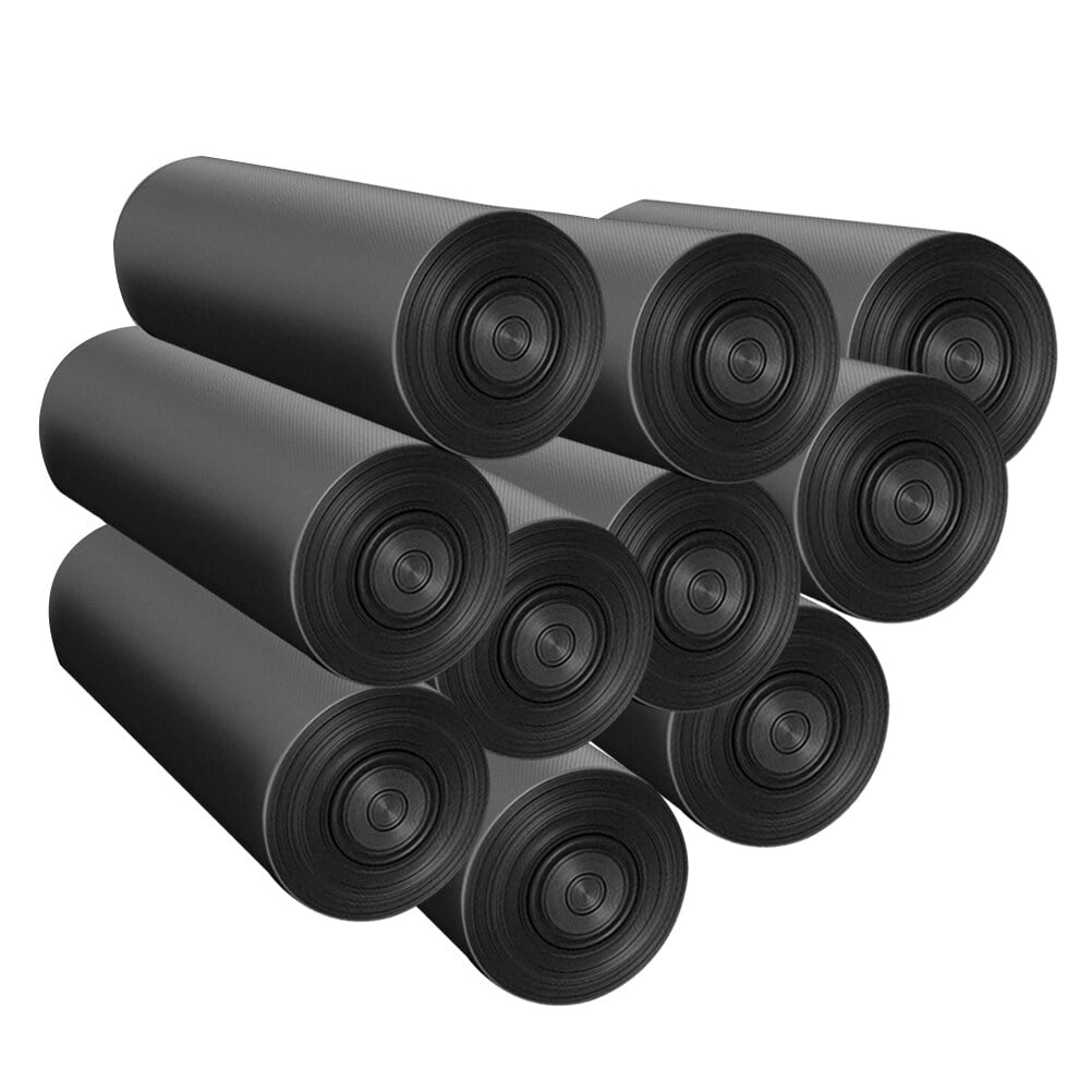 OULII 10 Rolls 200Pcs Garbage Bags Disposable Trash Bag Black for Home Kitchen Use 55x45in