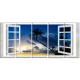 thumbnail image 2 of Fenêtre vers Plage avec Cocotiers - Impression sur Toile Paysage, 2 of 3