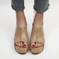 thumbnail image 4 of Dvkptbk Sandales Femmes Femmes Été Bout Rond Dames Sandales de Plage Boho Décontractées Chaussures Compensées Chaussures Femmes, 4 of 9