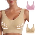 thumbnail image 2 of AherBiu 2pc Plus Size Sports Bras for Women Large Bust High Support Padded Bralettes Seamless Workout Underwear, 2 of 7
