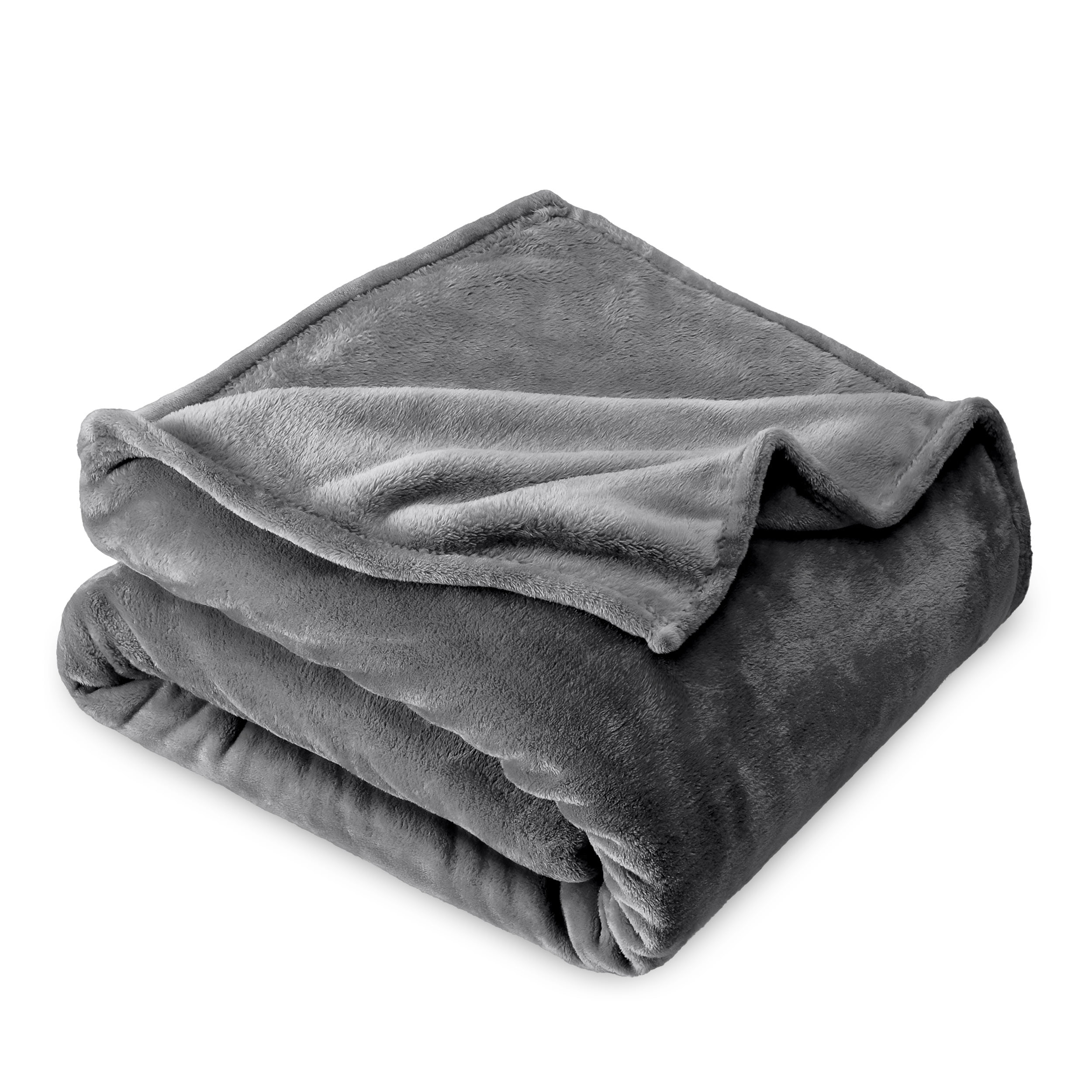 Bare Home Microplush Couverture en Molleton - 300 G/m2 - Microfibre Duveteuse - Douce et Moelleuse - Format Enfant, Gris
