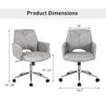 thumbnail image 4 of Giantex Tufted Chair, Height-adjustable Faux Leather Computer Desk Chair w/ Mid Back & Armrests, Rocking Accent Upholstered Swivel Armchair for Home Office, 4 of 8