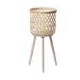 thumbnail image 1 of DOLITY Rattan Basket Floor Planter Versatile Home Decor for Home Office Wooden Legs Beige 61x27.5cm, 1 of 9
