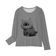 thumbnail image 4 of RXIRUCGD Chemises à Manches Longues pour Filles, Col Rond Mignon, Blouses Décontractées Élégantes (Gris, Taille : 3 Ans), 4 of 5