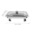 thumbnail image 4 of HLONK Plateau Chauffant en Acier Inoxydable pour Buffets, Réchauffe-Plat, Ensemble de Buffets avec Couvercle en Verre, Ensemble de Réchauds de Buffet, Réchaud pour Fêtes, Buffets, Réchauds pour Aliments, 4 of 6