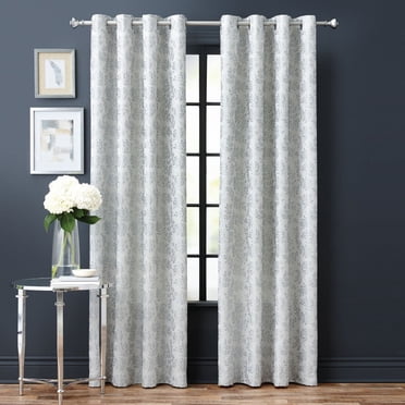 Hometrends Everly 84" Light Filtering Grommet Window Curtain Panel, Grey