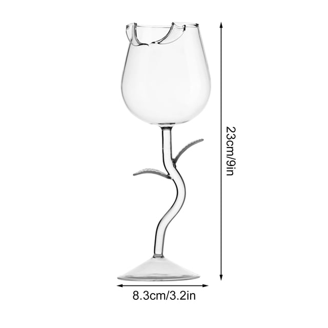 Tasse à Vin Rose Rouge Verre Haut de Gamme Tasse à Vin Haute