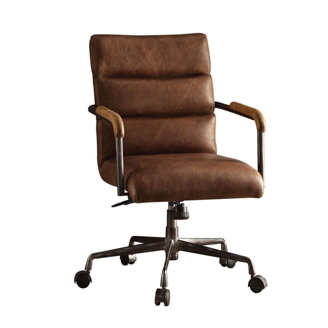 ACME Harith Executive Office Chair in Retro Brown Top Grain Leather