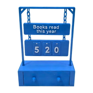 Counter 3D Printed Book Shelf Sign Reading Swinging Display with Digital Storage for Book Lovers Craft and Stationery