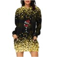 thumbnail image 2 of Jsaierl Robe à Capuche de Noël pour Femmes à Manches Longues, Tunique à Capuche à Imprimé Verre de Noël, Chandail de Noël, Robe de Fête avec Poches, 2 of 4