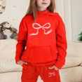 thumbnail image 2 of FhsagQ Outfits for Girls Children's Hoodie Set with Bow Print Little Girls Outfits Size 7/8 Spring Spring Red 3-4Years, 2 of 4
