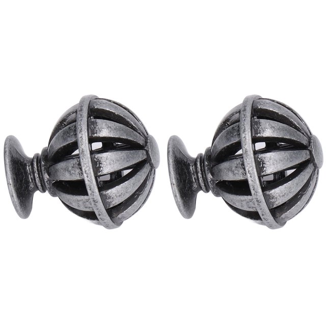 Cabinet Knob, Hollow Wardrobe Knob 2Set Exquisite Birdcage For Kitchen For Office For Bathroom 366 Birdcag Antique Silver