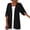 Black, variant on Cameland Women 3/4 Sleeve Plus Size Cotton And Linen Casual Loose Kimono Cardigan