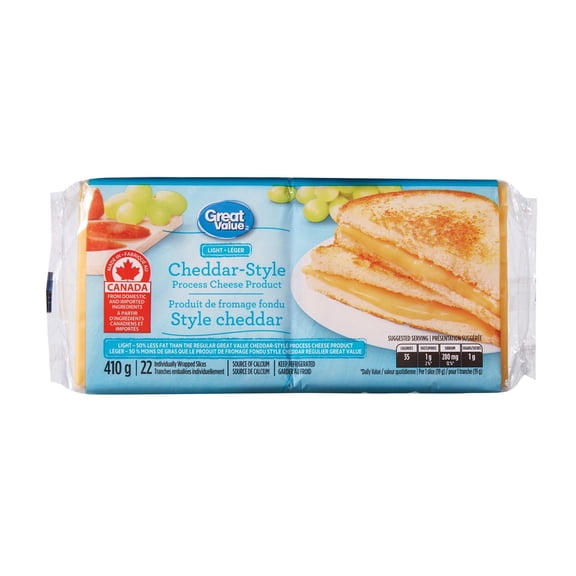 Produit de fromage léger fondu style cheddar Great Value