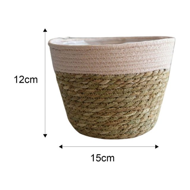 Straw Flowerpots Flower Baskets Stylish & Versatile Storage Basket For Living Room Porch Balcony
