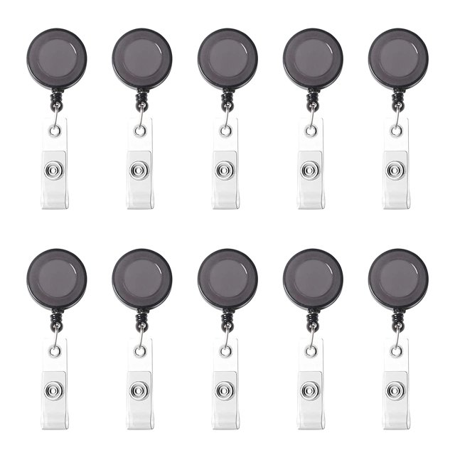 Leutsin Porte-Badge Rétractable 10 Pcs Porte-Badge Porte-Cartes d'Identité à Rouleau 10 Couleurs