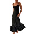 thumbnail image 2 of FcBaudy Camisole Sans Manches Robe Col en V, Robes d'Été pour Femmes, Robes pour Femmes Robe Ligne A avec Bretelles Ourlet Grand Robe de Soirée avec Bretelles Robe Col en V Robe pour Femmes, 2 of 3