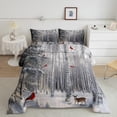 thumbnail image 1 of Erosebridal Merry Xmas Comforter Sets Full Size, Animals Print Down Comforter, Winter Snowflakes Decorative, 1 of 6