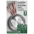 thumbnail image 2 of Kitchen Star 3 Ply Series Stainless Steel Fry Pan Set, 20-26-30 cm, Gold Handle, Easy Cleanup, 2 of 5