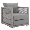 thumbnail image 1 of Modway Aura 15.5" Rattan & Fabric Outdoor Patio Armchair in Gray Finish, 1 of 8