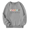 thumbnail image 3 of YOUSNH Chandails pour Enfants Filles Automne et Hiver Imprimé Lettre Col Rond Manches Longues Chandail Filles Chandails à Capuchon Gris 3-4 Ans, 3 of 6