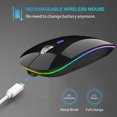 thumbnail image 4 of Wireless Bluetooth Mouse Rechargeable Silent Mouse Dual Mode (Bluetooth 5.1 + 2.4G) with Nano Receiver, 4 of 8